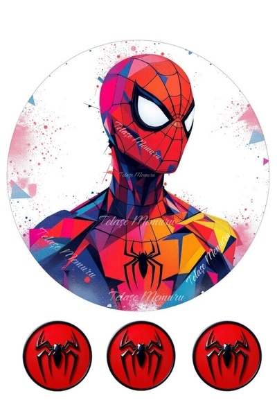 telaşe memuru صورة كعكة سبايدرمان - صورة كعكة صالحة للأكل - تزيين كعكة ورقية ...