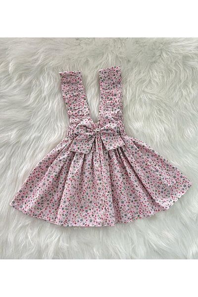 Eylülce Butik Rochie Salopet verde elefant cu flori roz - 100% le iubesc pe toate bunele