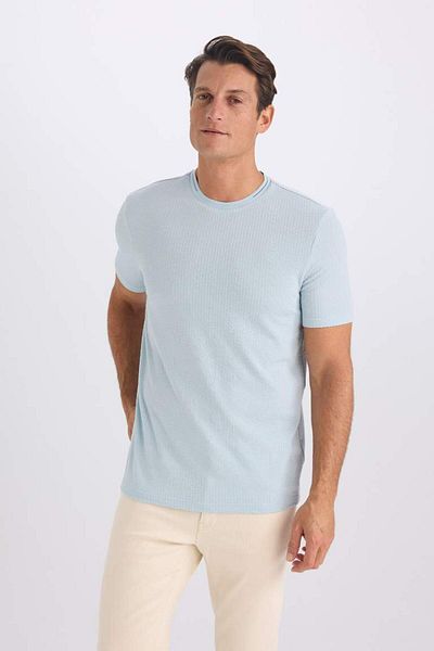 DeFacto Tricou cu mânecă scurtă, cu mânecă scurtă, slim fit, slim fit