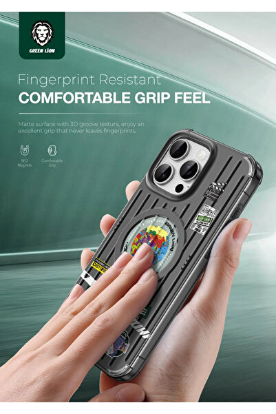 Green Lion Globe Magsafe Ip16Pro - أسود