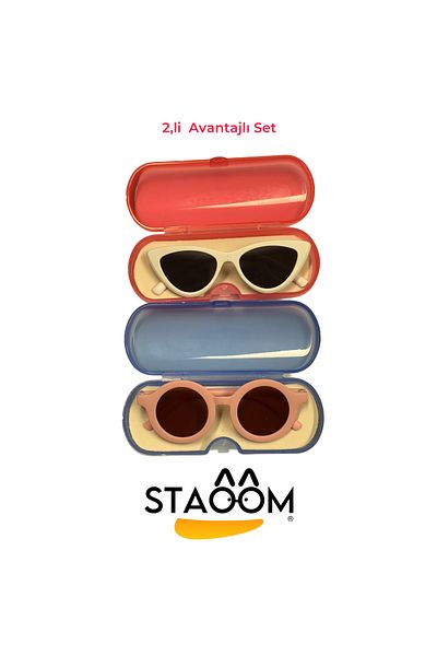 STAOOM طقم نظارات شمسية للأطفال للطفل والفتاة والصبي