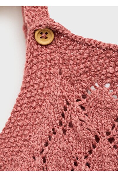 MANGO Baby Pamuklu delikli triko tulum