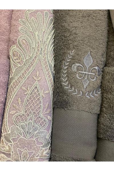 ÇIRPAN EV IVY BAMBOO LACE ΚΕΝΤΗΜΕΝΟ ΟΙΚΟΓΕΝΕΙΑΚΟ ΣΕΤ ΜΠΑΝΙΟΥ ΛΙΛΑ/ΓΚΡΙ
