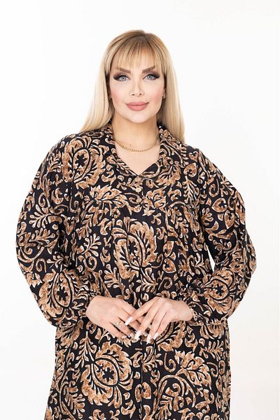 mervemoda γυναικείο μακρυμάνικο plus size υφαντό καλοκαιρινό μακρυμάνικο φόρεμα
