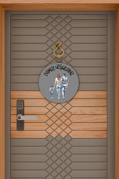 Dormot Home Modern Door Ornament Gray Floor Single Boy Child Family Outdoor Door Ornament