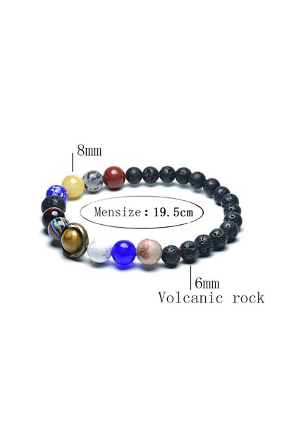 Choice سوار من ثمانية كواكب فريدة من نوعها من الحمم البركانية للرجال والنساء ...