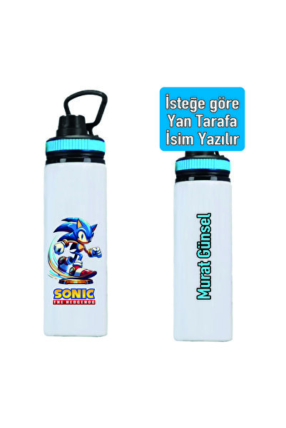 DKDZ SHOP Sonic Baskılı Metal Suluk - Matara (İsim Yazılır İsmi Ürün Sorusund...