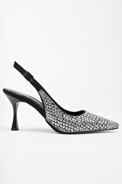 MUGGO Jewellery Women's Pointed Toe Open Back Casual Classic Heeled Evening Dress Shoes