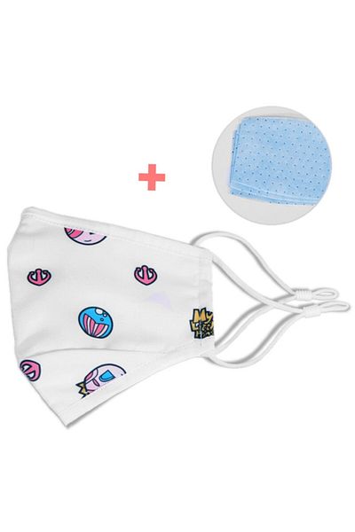Nohoo Kids Re - usable Face Mask - White