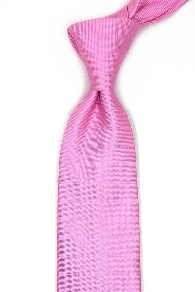 Kravatkolik Classic Tie with Pink Plain Handkerchief Kk13160