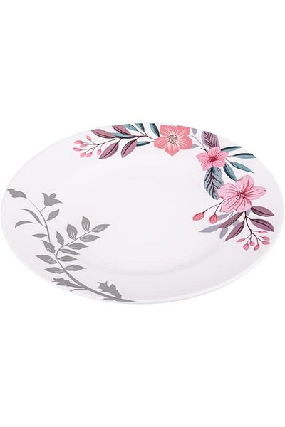 AKDC M/Mine Dinner Plate L(25cm) xW(25cm) xH(3cm) White And Pink