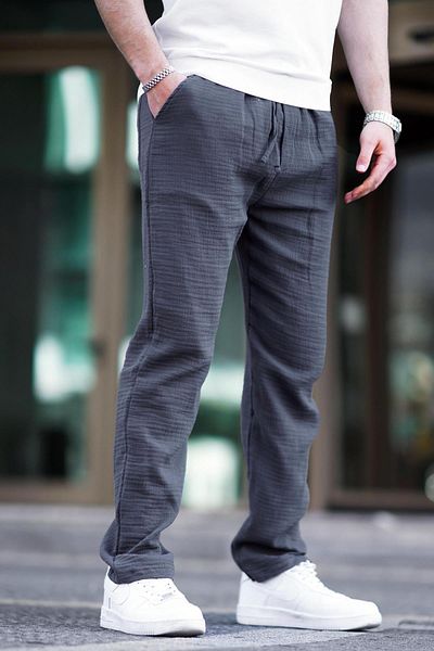 Madmext Geräucherte Basic-Hose aus Musselin für Herren – 6507