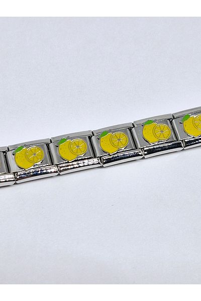 RoseCo00 Lemon Steel Italian Charm Bracelet Charm