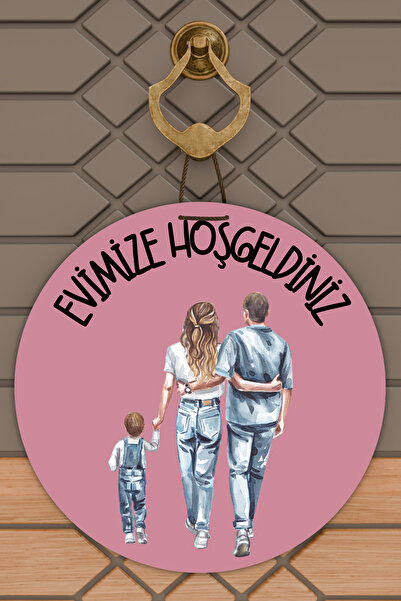 Dormot Home Ornament Modern pentru Ușă Fundal Roz Single Băiat Copil Familie ...