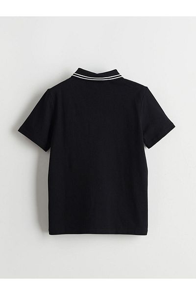 LC Waikiki Tricou pentru băiat cu imprimeu Beşiktaş cu guler polo negru LCW Kids