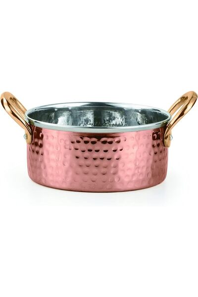 Kedge 1 قدر ثقيل مطروق من النحاس الخالص بمقبض من النحاس، سعة 400 مل