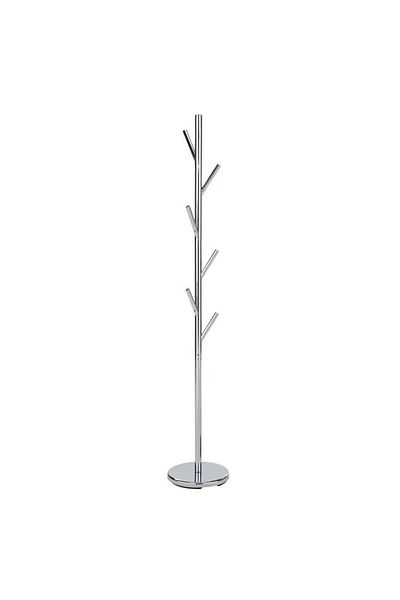 Danube Home Leomord Coat Hanger Metal Clothing Rack with Modern Hooks L 28 W 28 X H 172 cm Chrome Plated