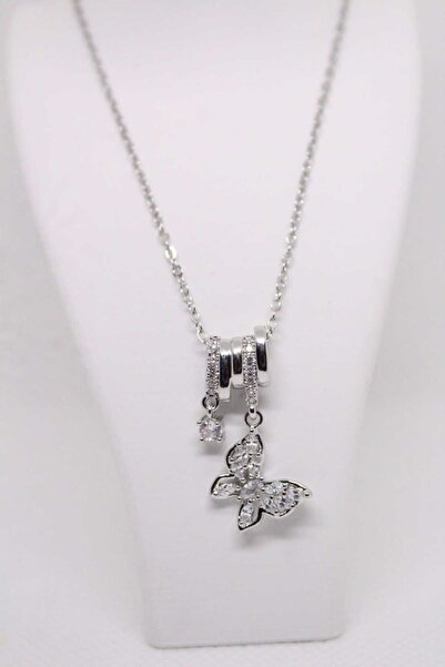 LuxeGem الفولاذ المقاوم للصدأ تراجع قلادة فراشة مفصلة الإناث