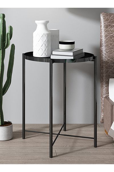 sharpdo Round Steel Table Black
