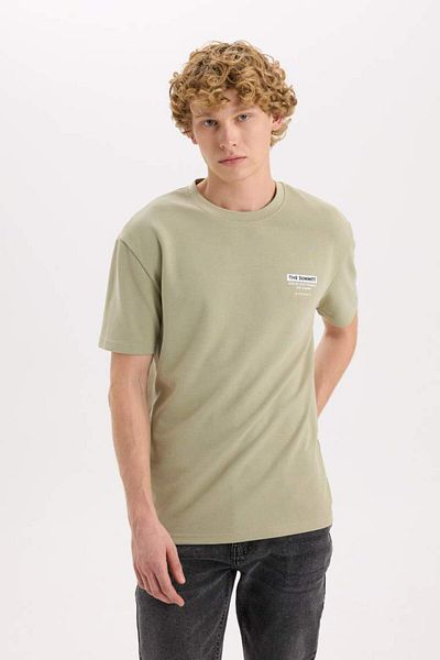 DeFacto New Season Regular Fit Crew Neck Printed Short Sleeve Heavy Fabric T-Shirt