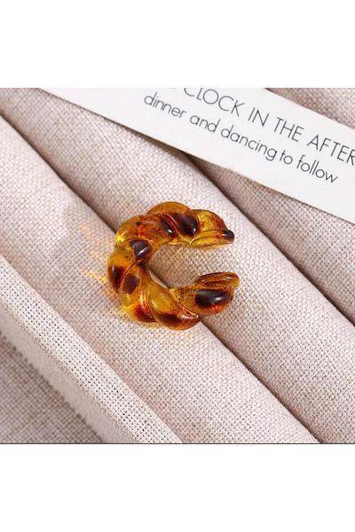 efstyle 1Pcs Brown Auger Leopard Print Cartilage Earring Ear Cuff