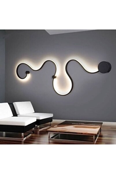 Vonalight Modern, Dekoratif, Ev,Ofis,Antre,Hol, Suyolu,Duvar,Aplik, Led,KUMANDALI 3Işık Led, SİYAH 120CM
