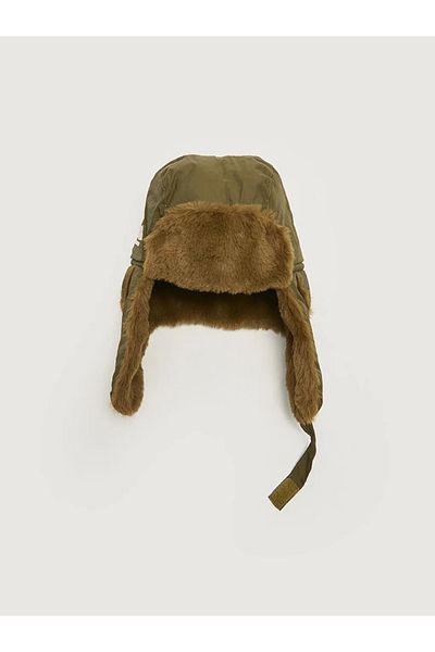 LC Waikiki Lcw Accessories Khaki Boy's Plush Lined Hat