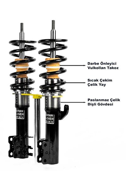 Başaran Coilover Tofaş Doğan 1981-2002 Uyumlu Coilover Ayarlı Amortisör 10 Cm