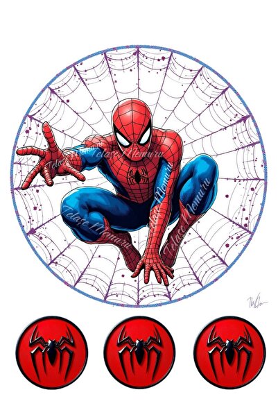 telaşe memuru Örümcek Adam Pasta Resmi - Yenilebilir Pasta Üstü Resmi - Yenil...