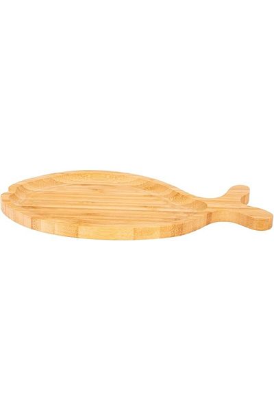 AKDC Wooden Fish Plate 15Cm X 34Cm X 2Cm Brown