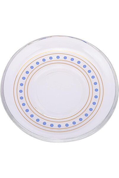 AKDC 6Pcs Glass Saucer Set L(11CM) XW(11CM) XH(2CM) Transparent