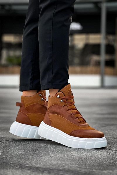 MOONFER Tan High Heel Boots