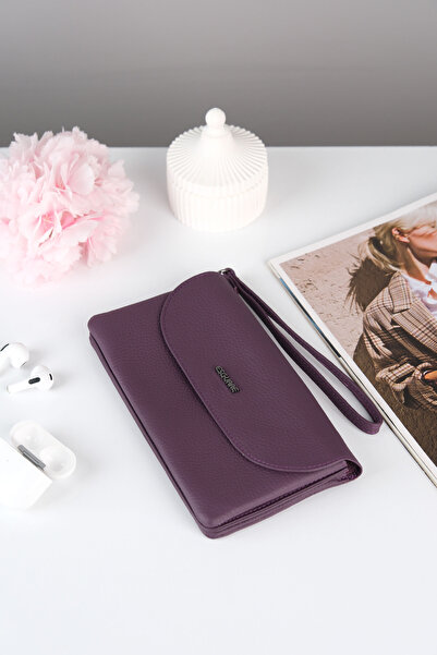 ESGUARE محفظة نسائية من الجلد الطبيعي 100%