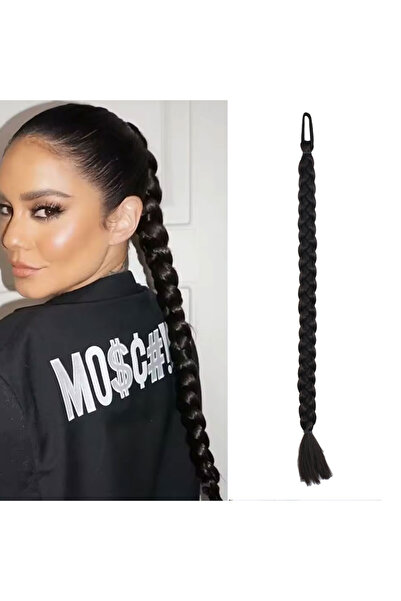 Suzan Peruk Lastikli Örgü At Kuyruğu-Kendi saçlarınızla birlikte örüp direk k...