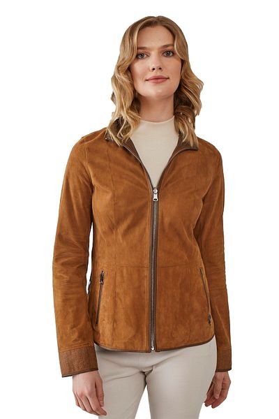 Deriderim Aisha Mustard Women's Double Sided Suede Coat