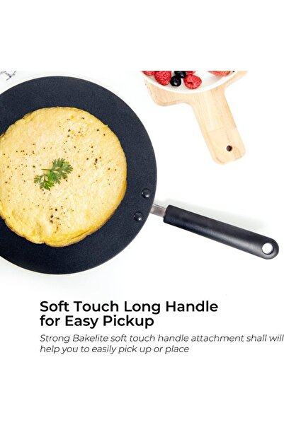 Badraig Pan Cake pan ( Tawa ) Non Stick Fry Pan 32 CM Black/Red