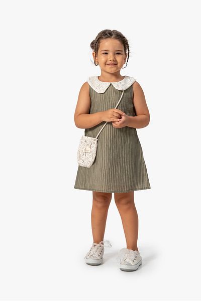 Baby Animals Baby Girl Kid Girl Birthday Party Wedding Dress Short Sleeve with Bag Sleeveless Lace Lined