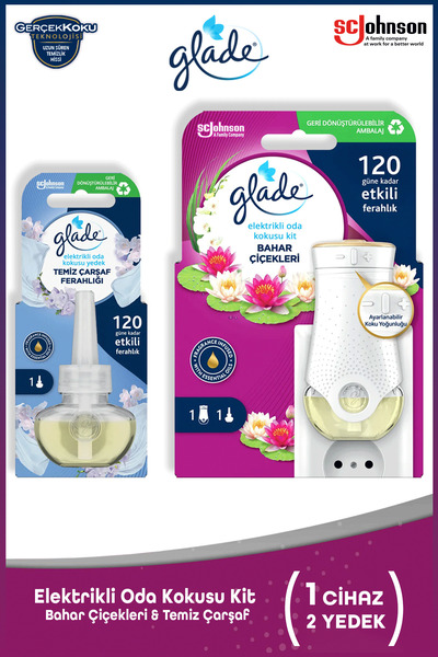 Glade Elektrikli Oda Kokusu Kit Bahar Çiçekleri & Yedek Temiz Çarşaf Ferahlığı