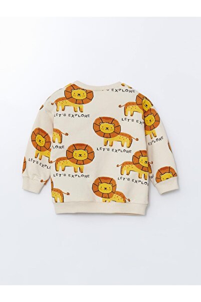 LC Waikiki Bisiklet Yaka Baskılı Erkek Bebek Sweatshirt ve Eşofman Alt 2'li