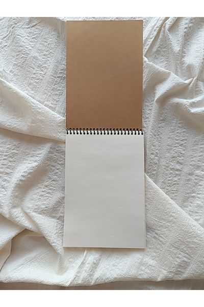 Pink Swan Craft A5 Thick Kraft Cover Spiral Bound Ivory Inside 50 Sheets 100 Pages Notepad, Notebook,Scrapbook, Bullet Journal