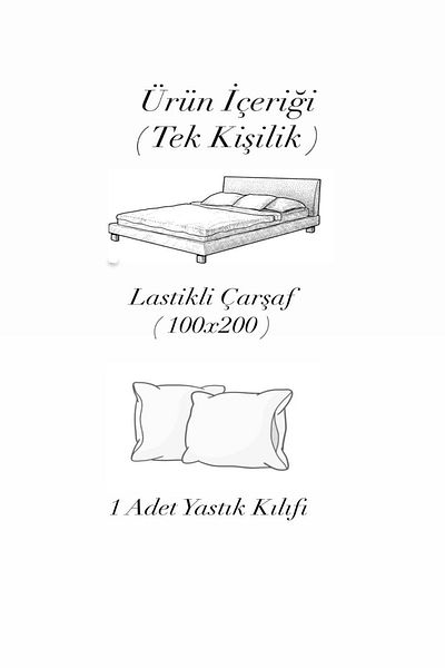 MARİANO VENANZİO Dreamy Cotton Single Fitted Sheet + 1 Pillow Set