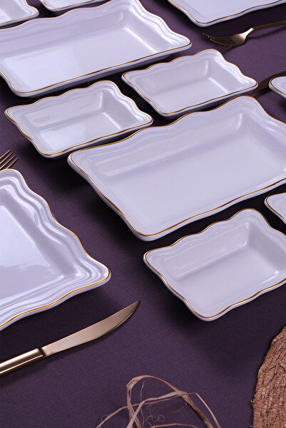 Home White Serenat Breakfast Set with Cookies with Golden Star