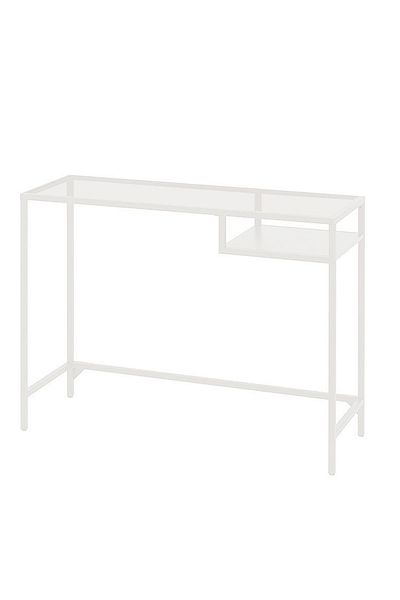 sharpdo Nordic Style Vanity Desk, Simple Space-saving Glass Table, Ins Style Make-up Table