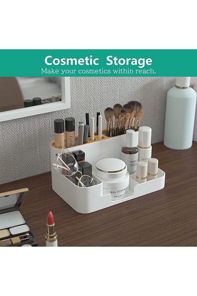 COOYA Portable Storage Box For Office Desktop, Divided Organizer, Rounded Radian Design, for small items