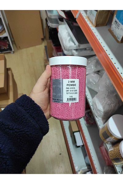 bizdenpastacılık Pink Sugar Beads 2 mm 1 kg