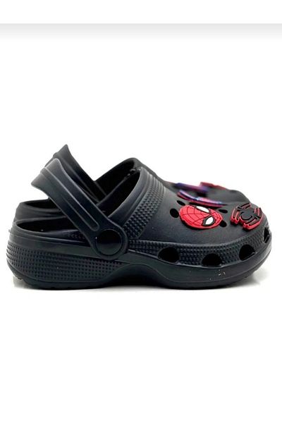 casso Boy's Non-Slip Sole Home Kindergarten Sea Soft Black Sandals Slippers