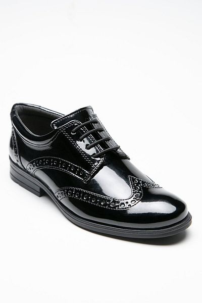 SIRRI Boy's Berlin Shiny Patent Leather Brogue Detailed Lace-Up Classic Shoes