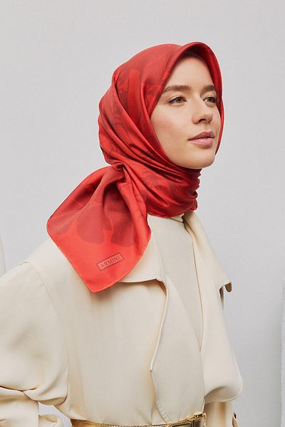 Armine Patterned Pure Silk Sura Scarf 9344- 38