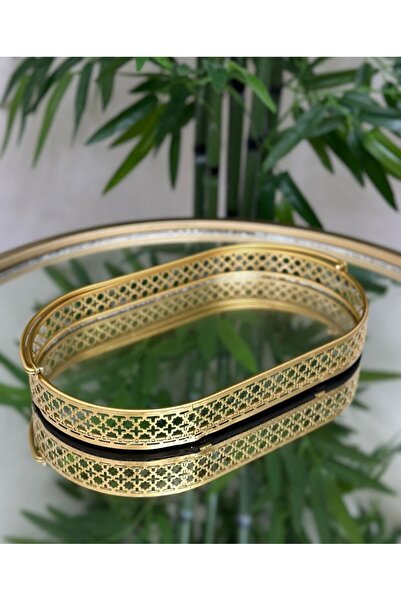 Generica Oval tray with golden handle