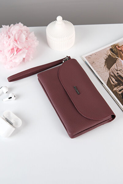 ESGUARE محفظة نسائية من الجلد الطبيعي 100%